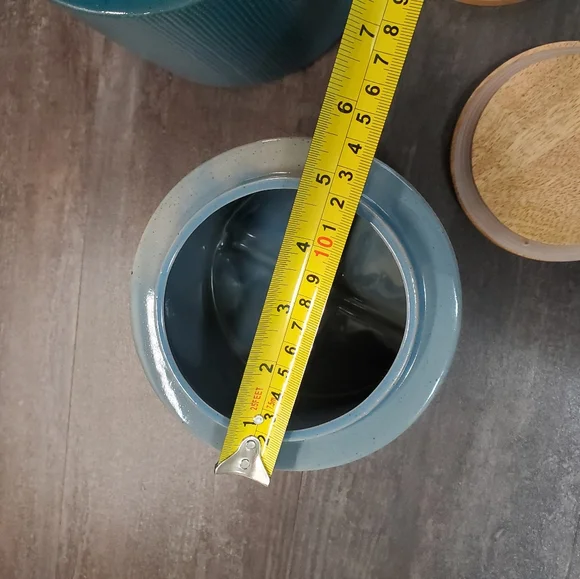 Crate and Barrel Ena Blue Canisters, Set Of 2, Medium and Small, NWT - Picture 10 of 16